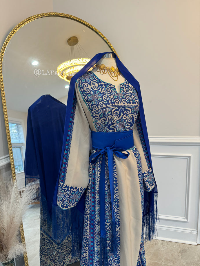 New Blue Embroidered Thobe