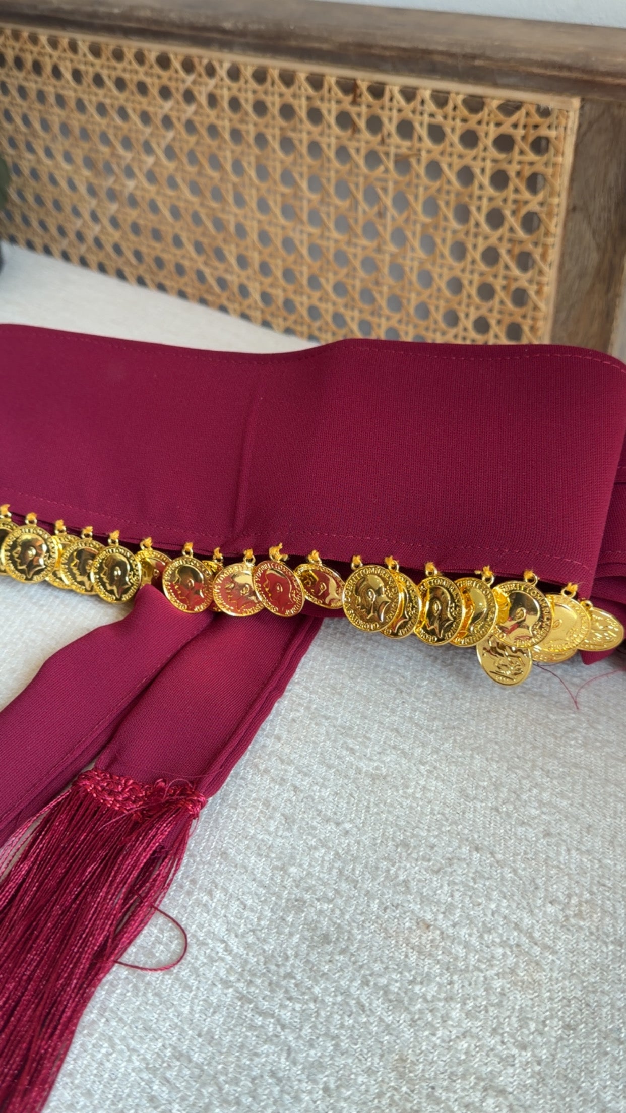 New Maroon Lira Coin Belt