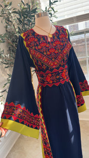 New Navy Blue Tatreez Dress