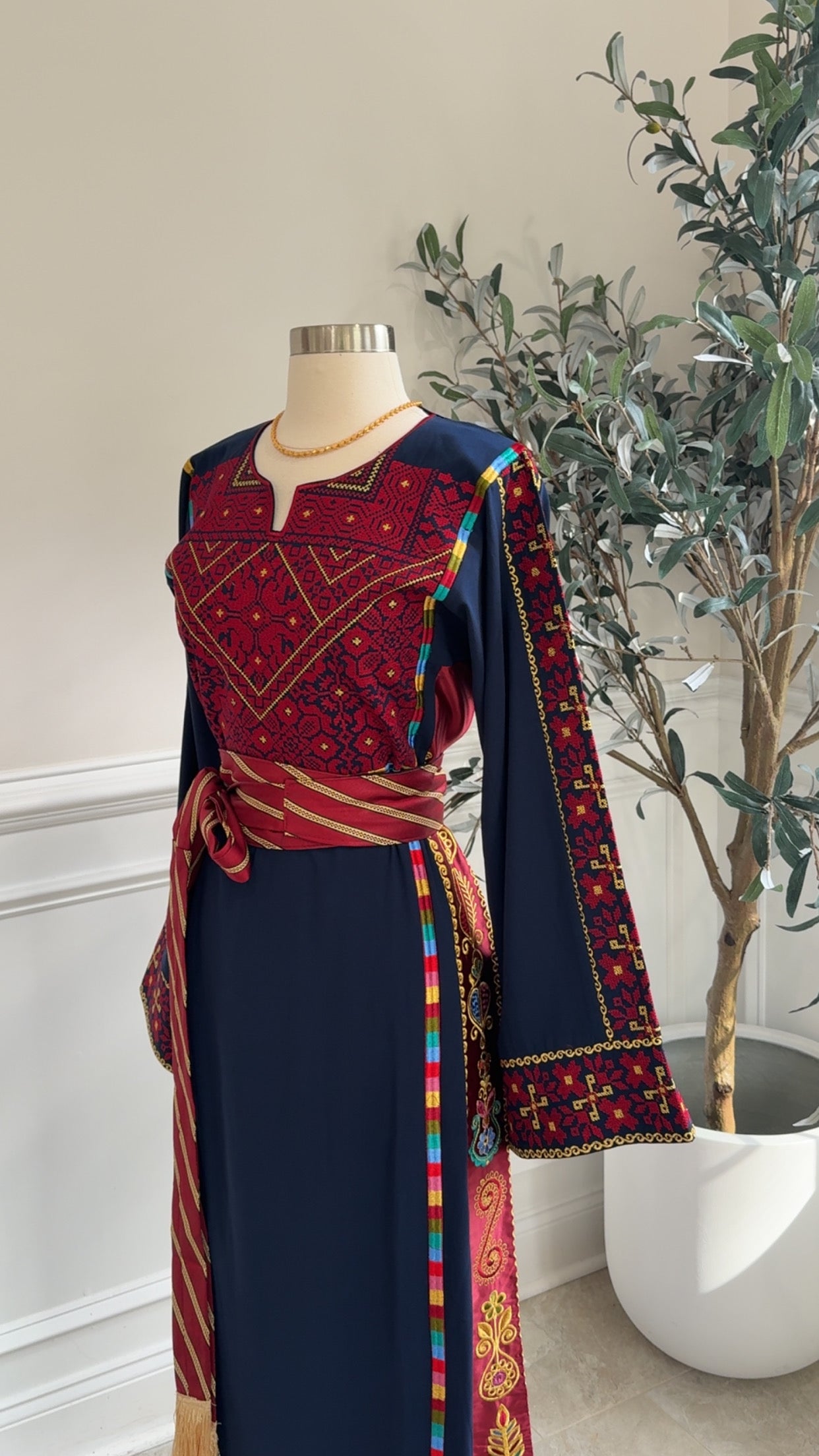 New Navy Falahi Tatreez Dress