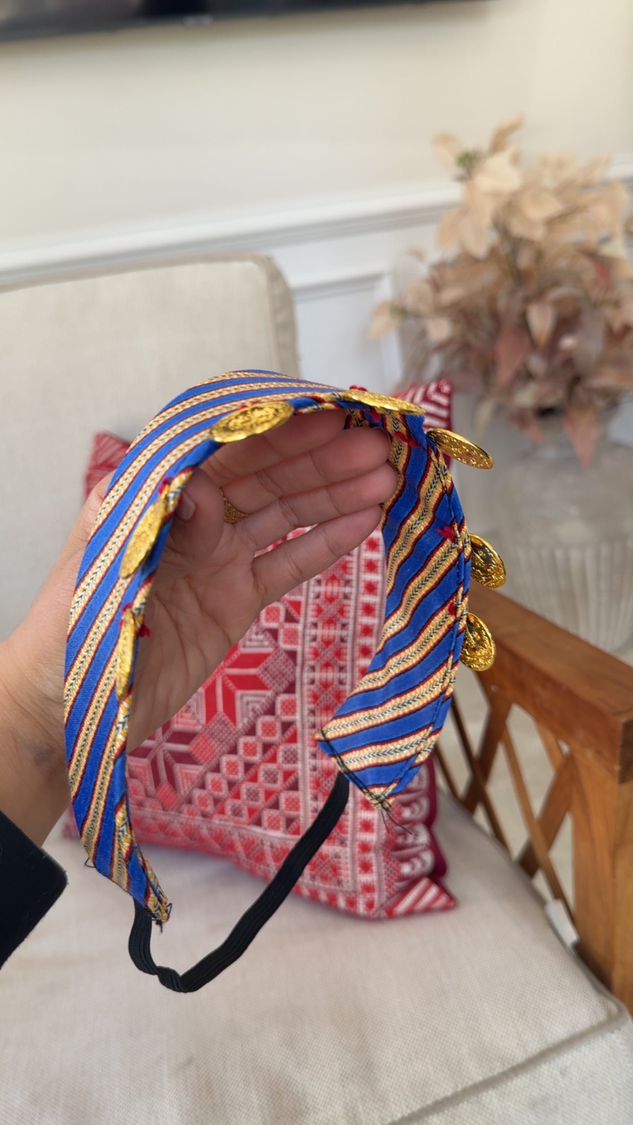 New Blue Kashmir Coin Headband Sale