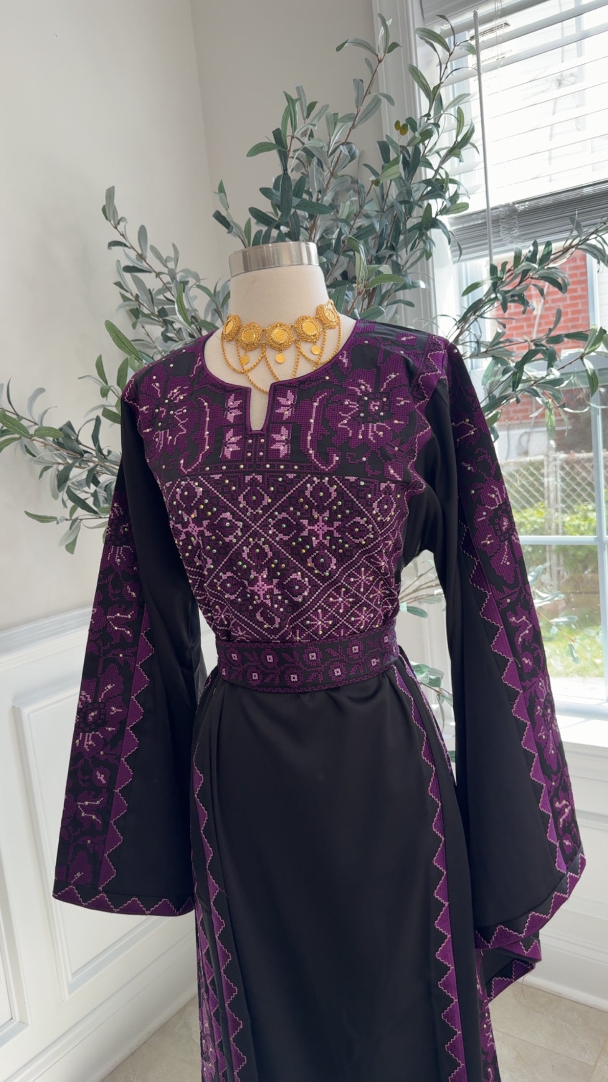 New Purple Tatreez Dress Preorder