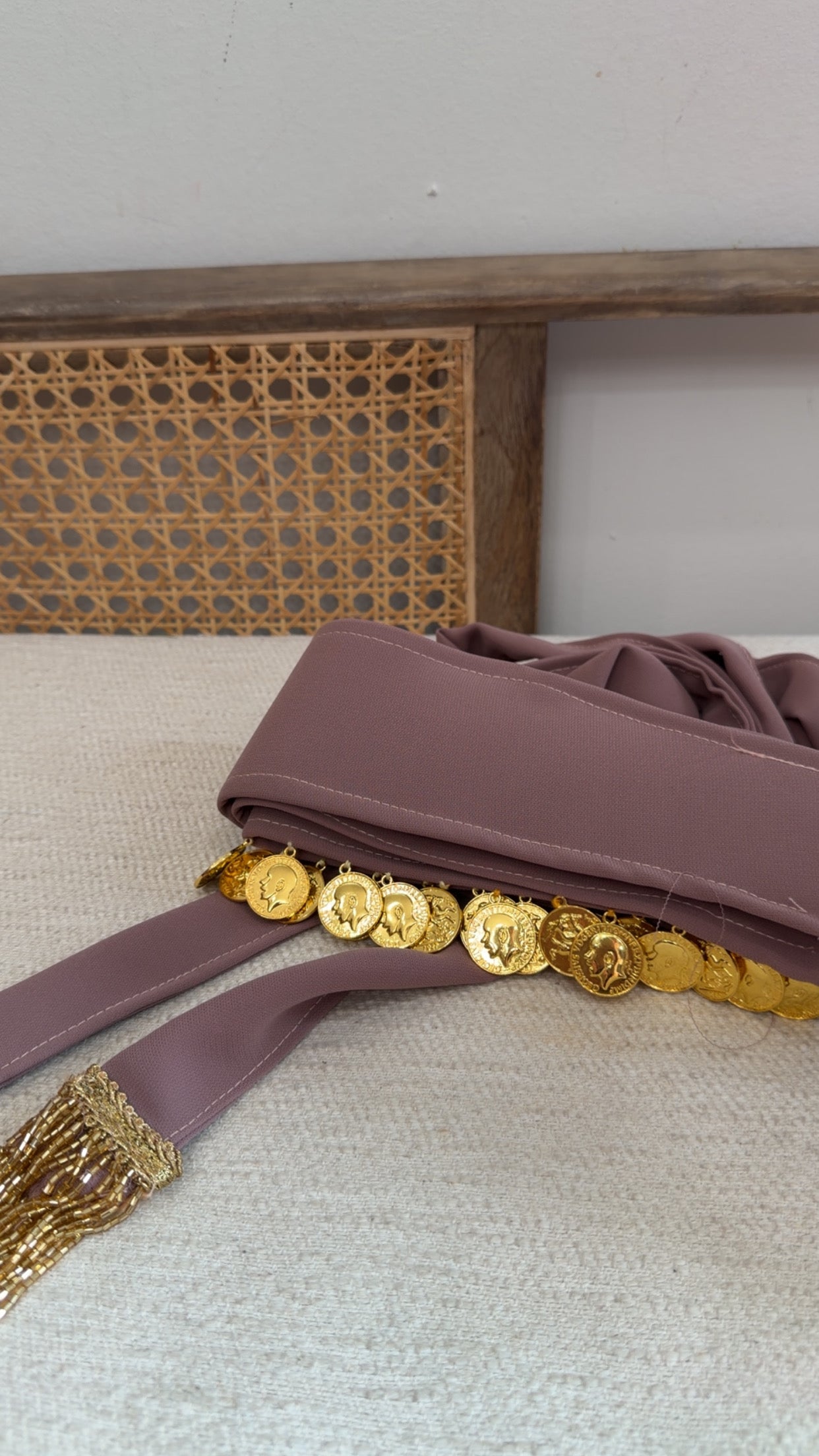New Mauve Lira Coin Belt