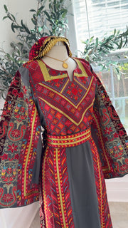 New Grey Floral Thobe