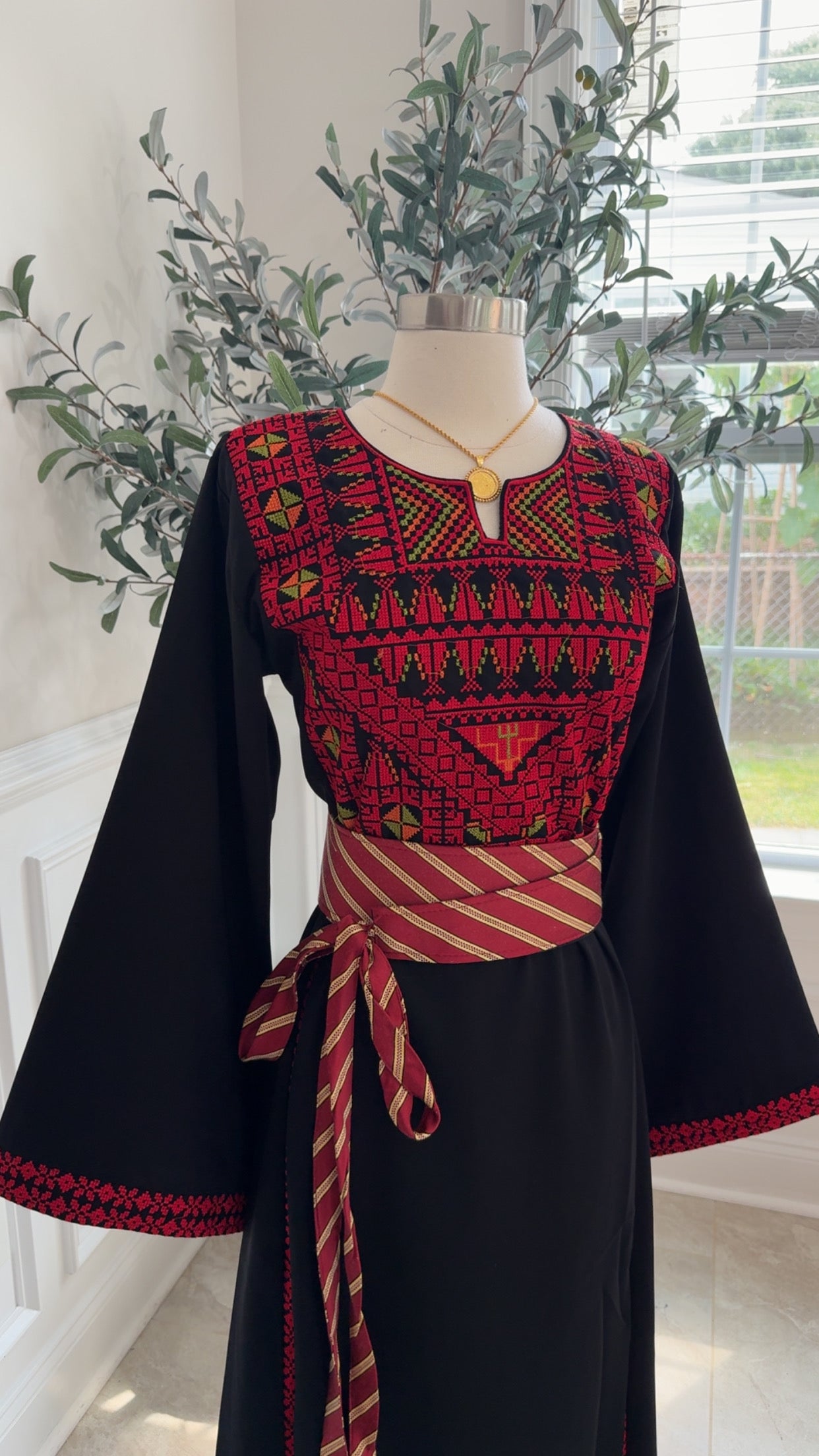 New Black Falahi Tatreez Dress