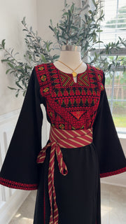 New Black Falahi Tatreez Dress