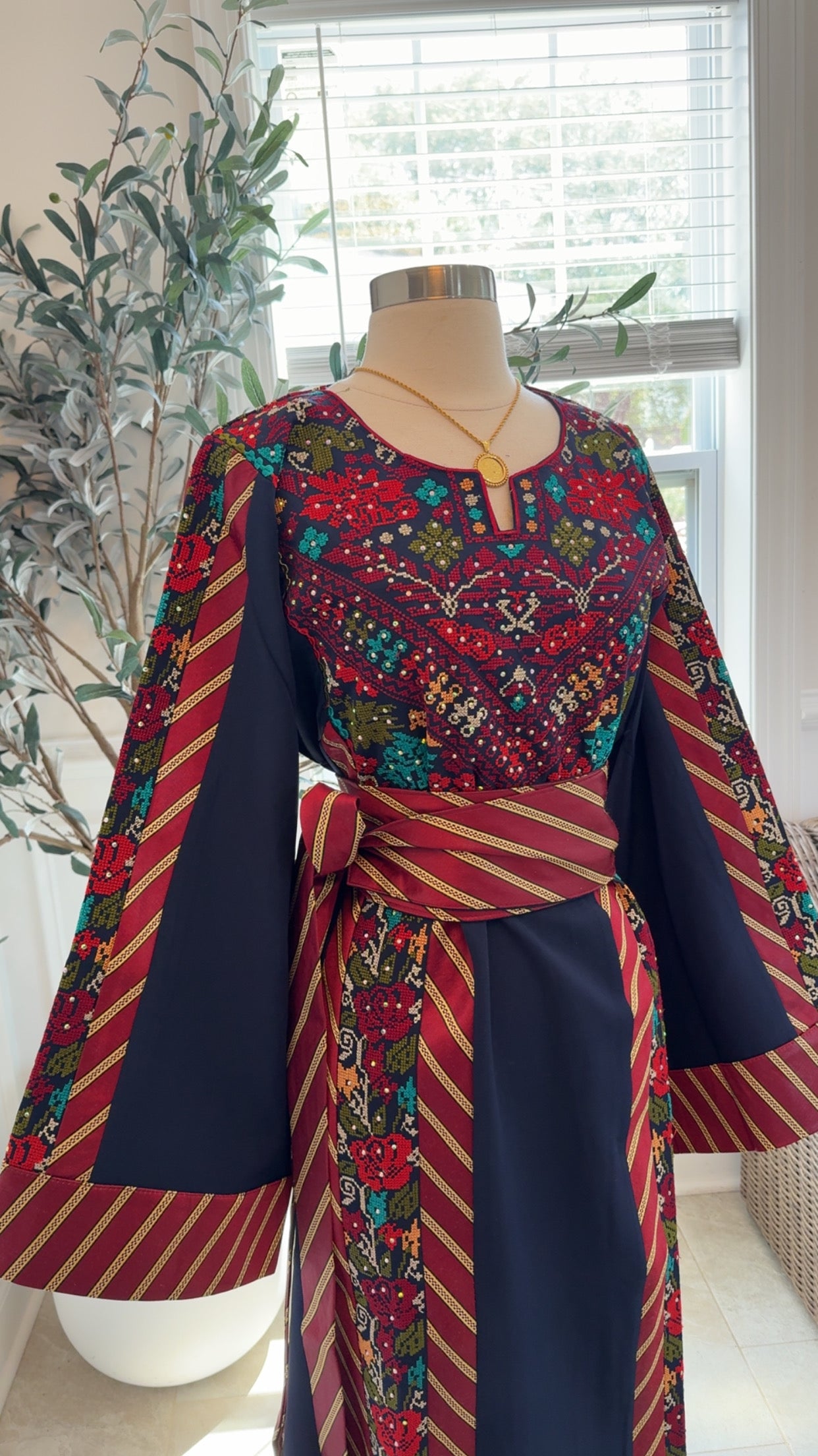 New Navy Floral Kashmir Dress