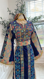 New Royal Blue Velvet Malika Thobe Sale