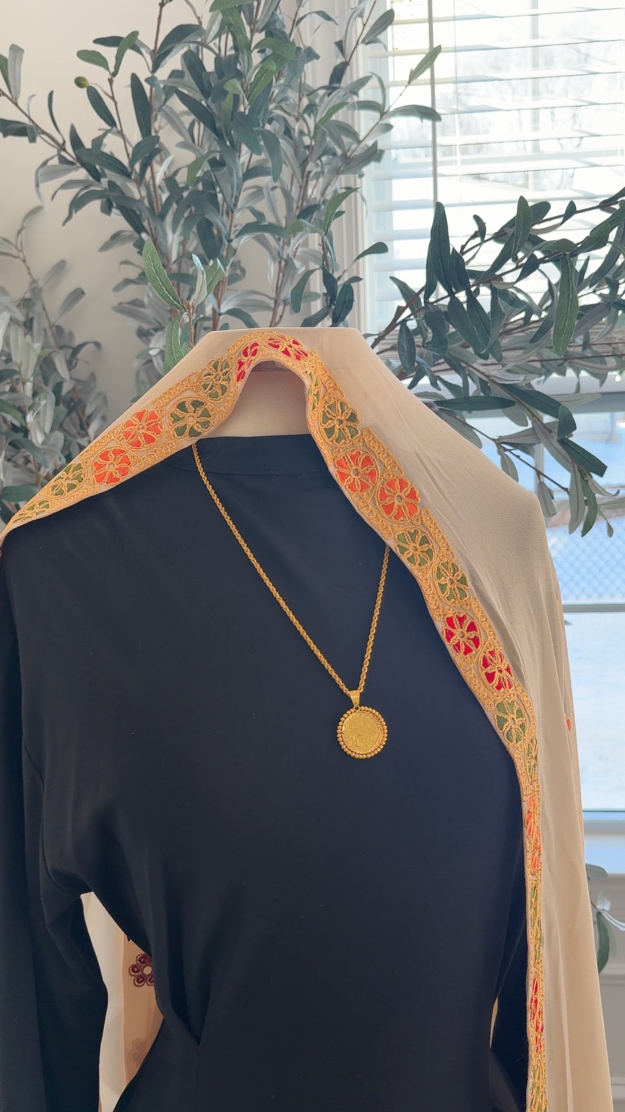 New Beige Floral Khirka