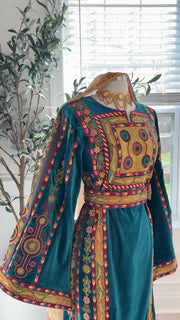 New Turquoise Velvet Malika Thobe