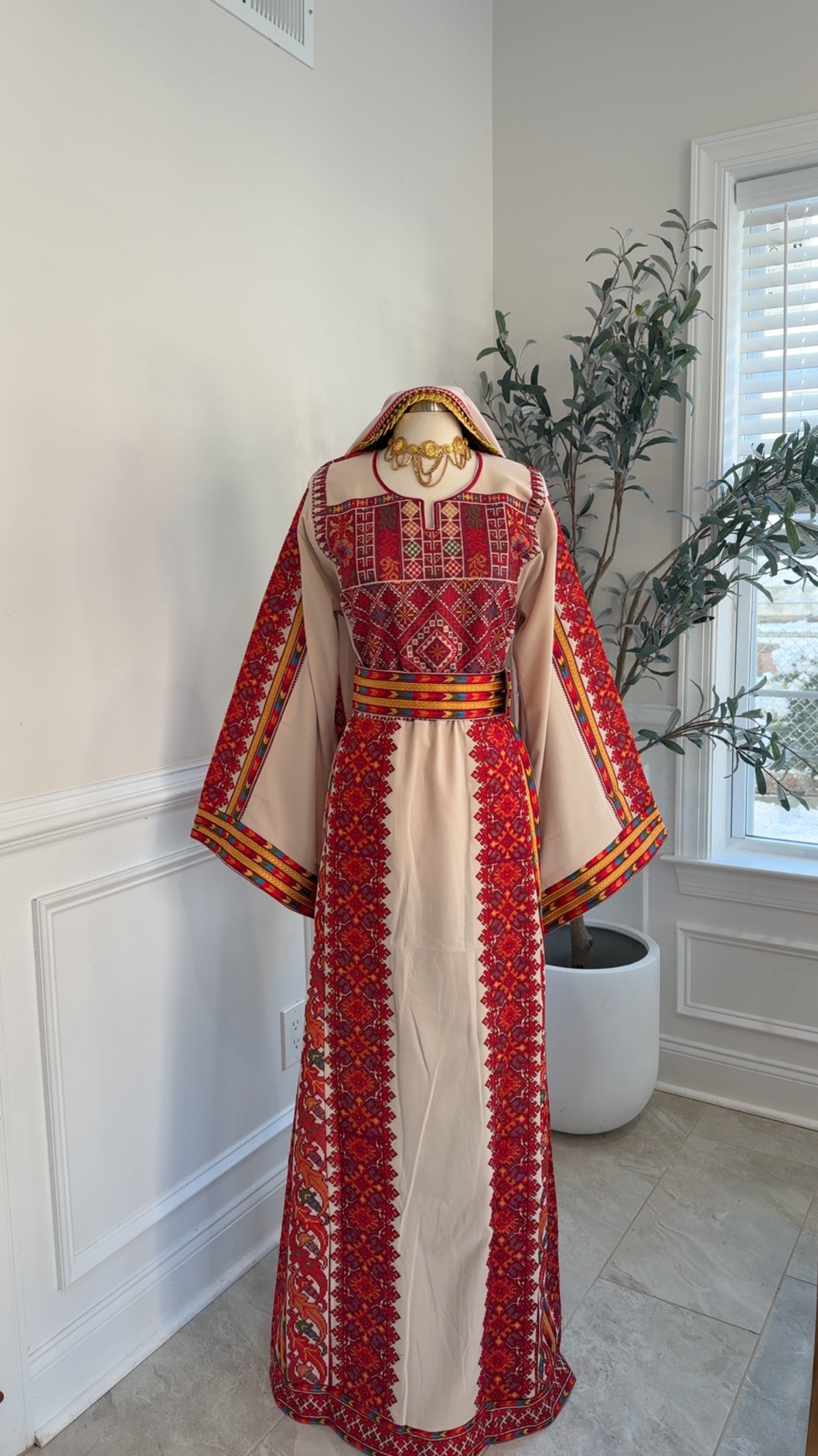 New Beige Heavily embroidered Thobe