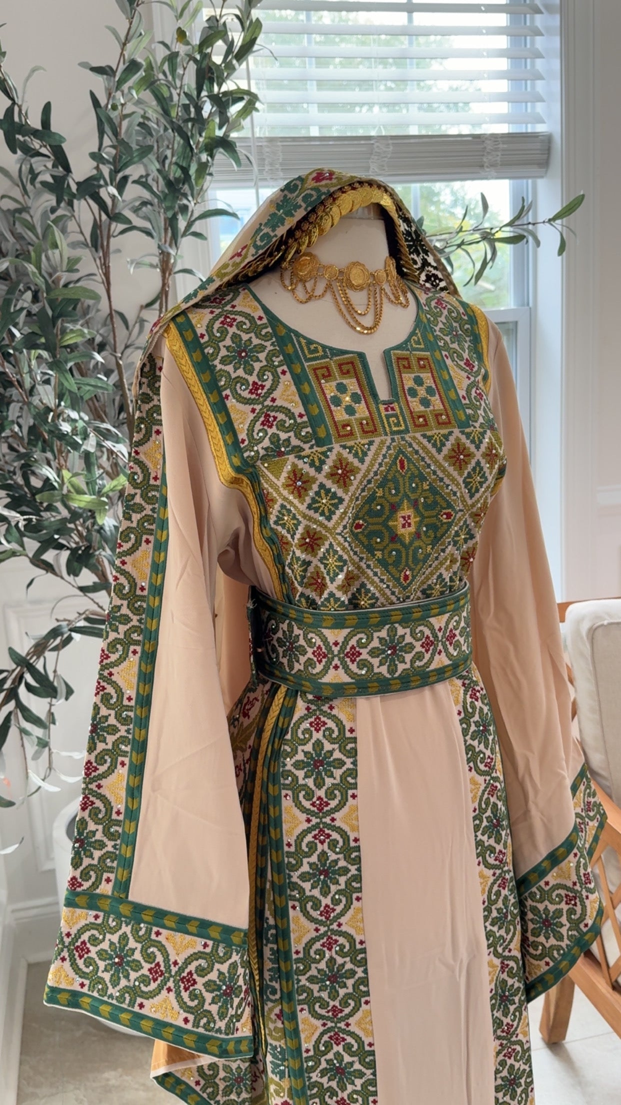 New Green embroidered Thobe
