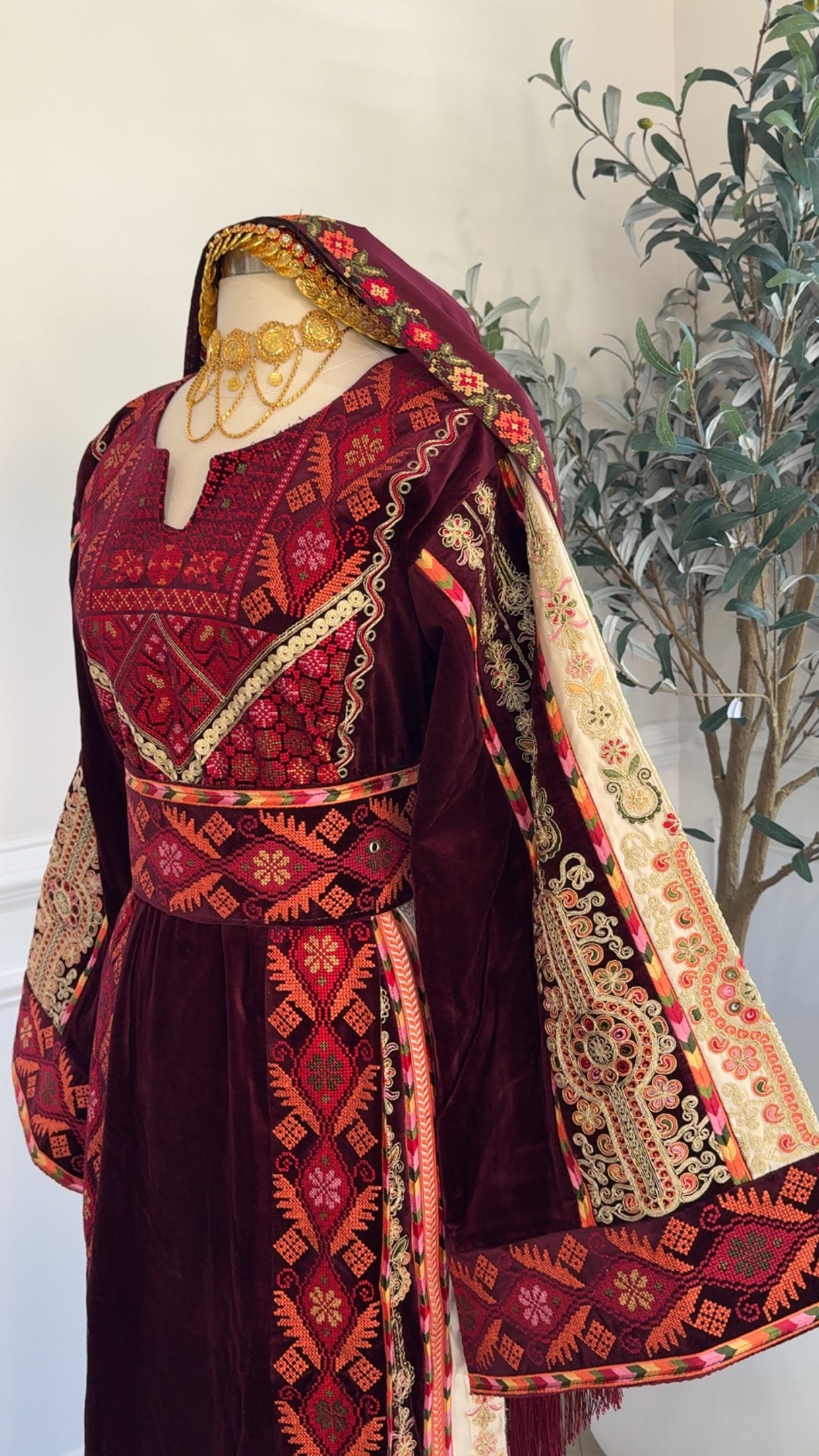 New Velvet Maroon Malika Thobe