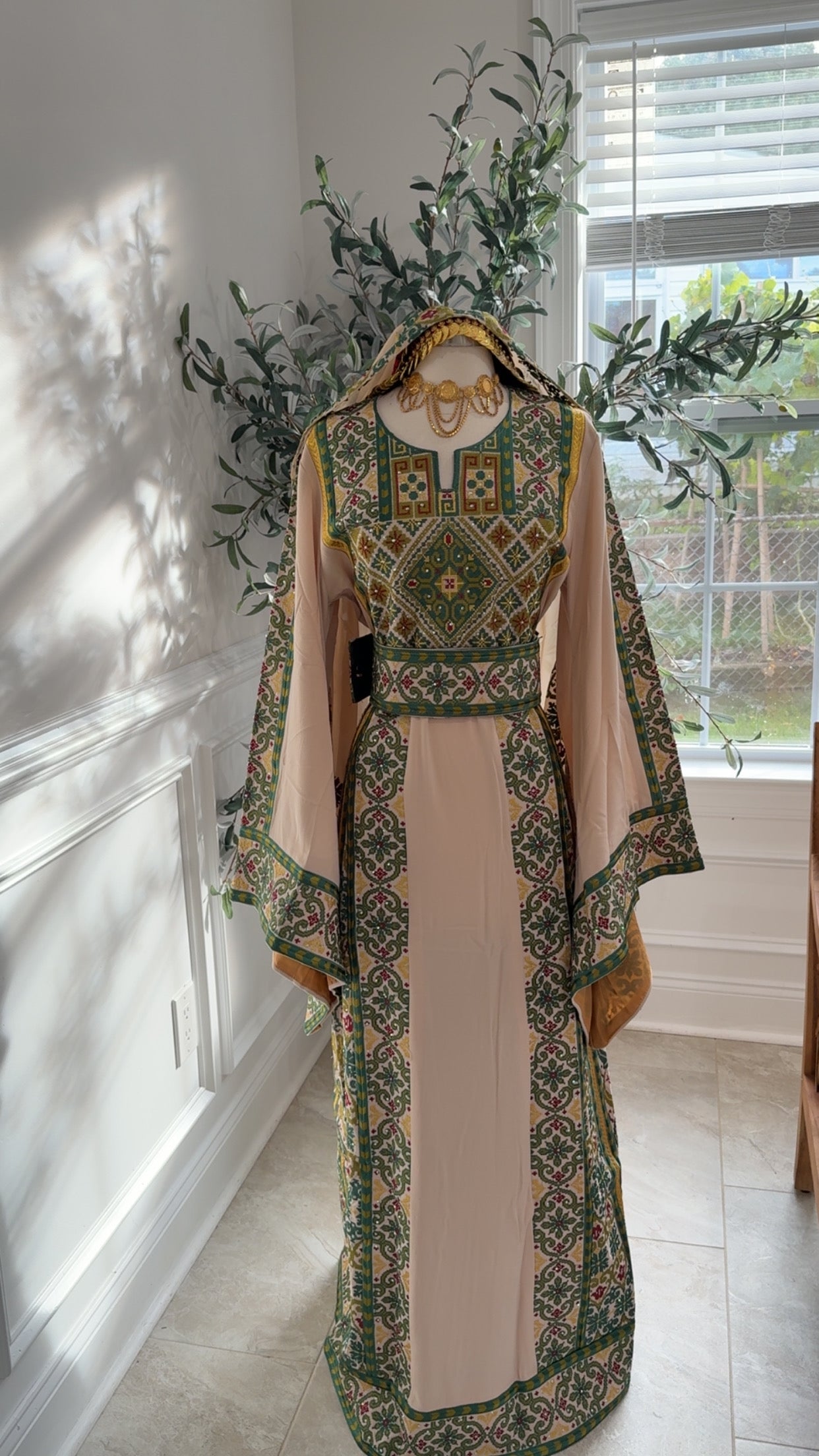 New Green embroidered Thobe