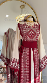 New Falahi Maroon embroidered Thobe