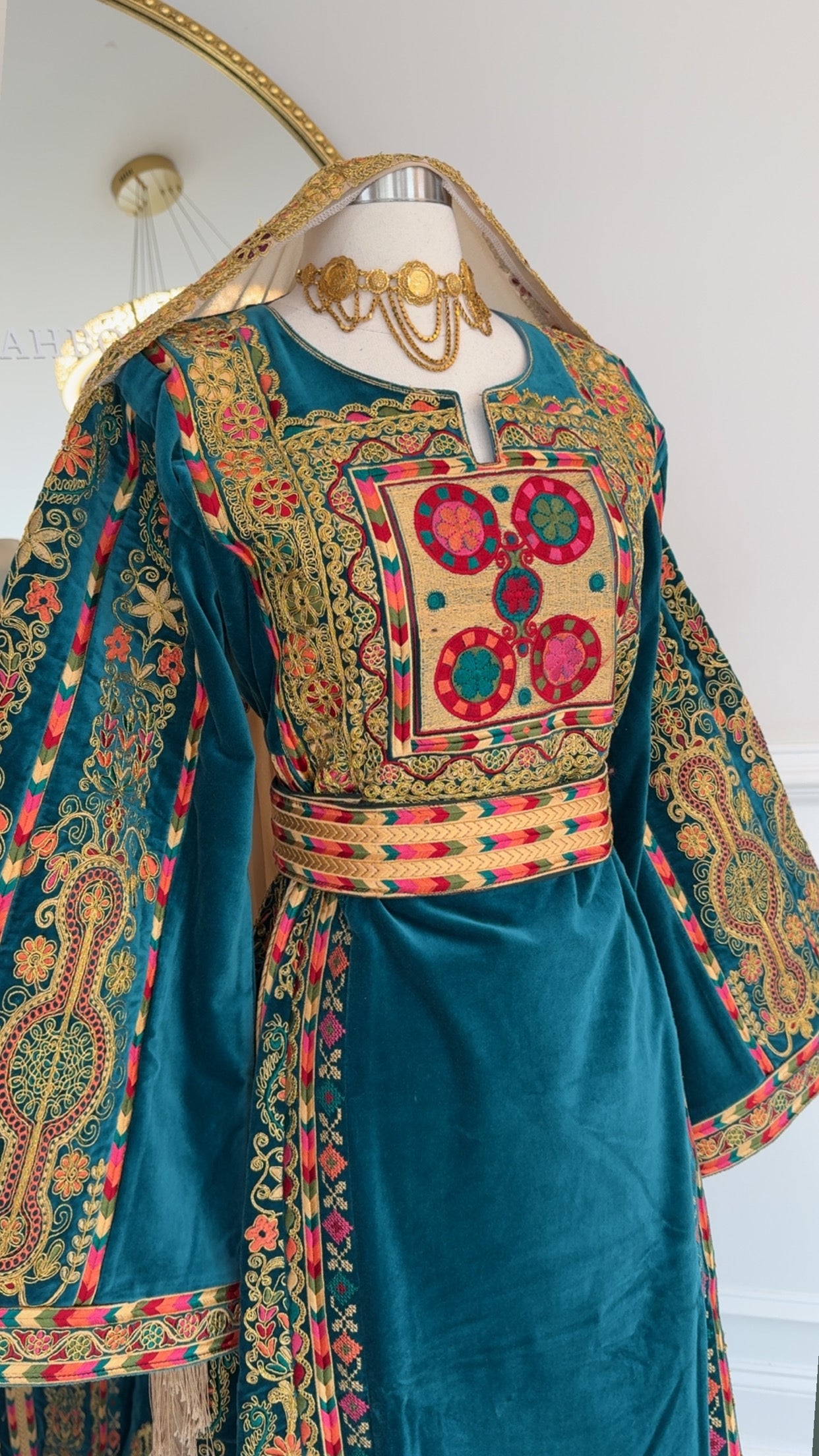 New Turquoise Velvet Malika Thobe