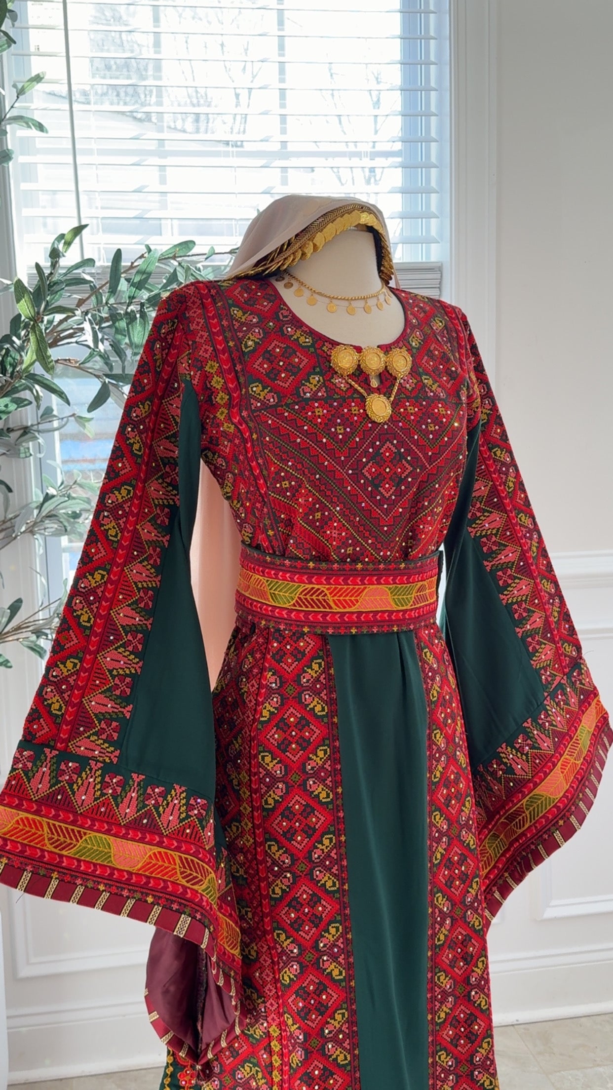 New Green Heavily embroidered Thobe