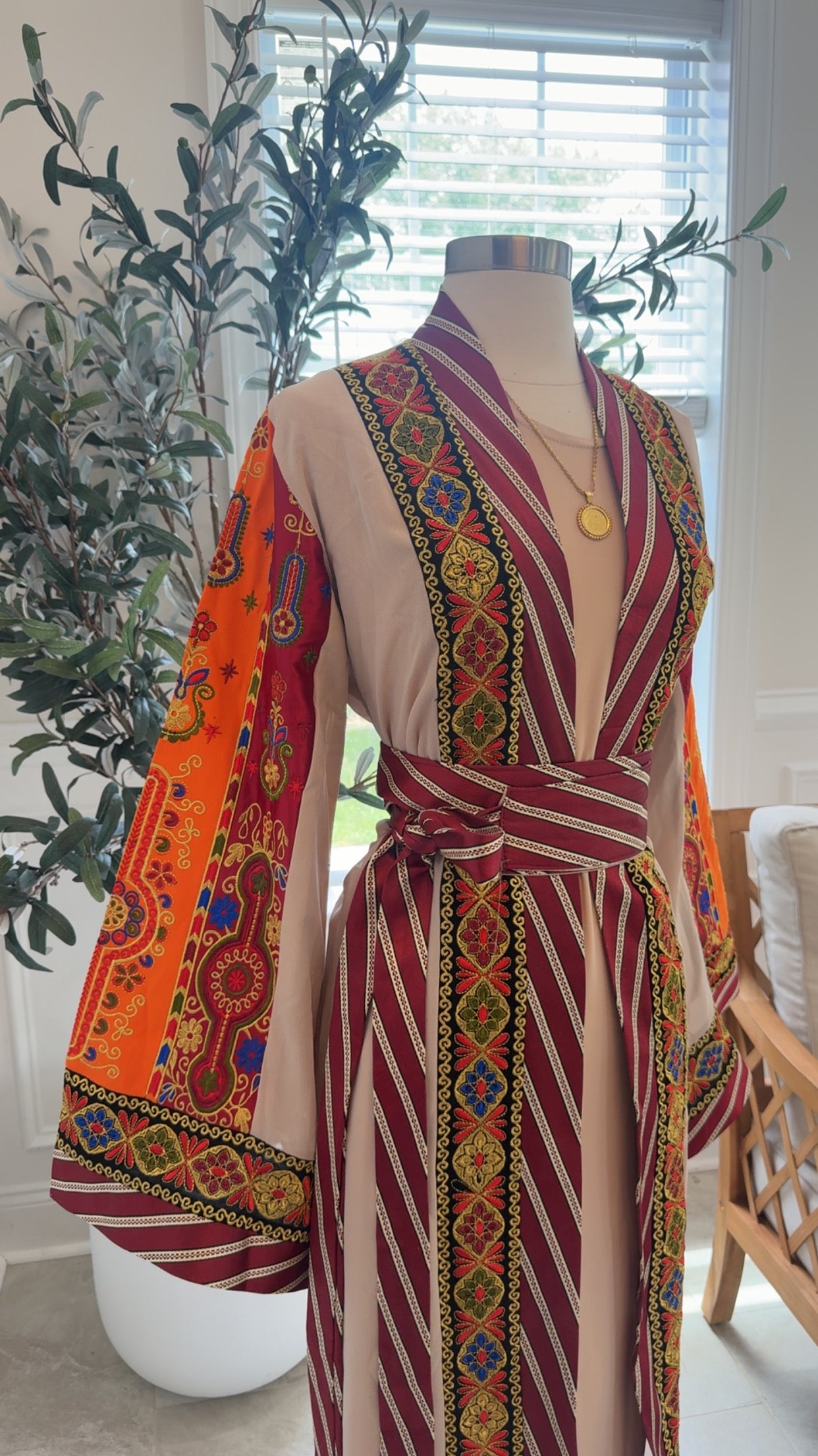 New Beige Kashmir Malika Abaya