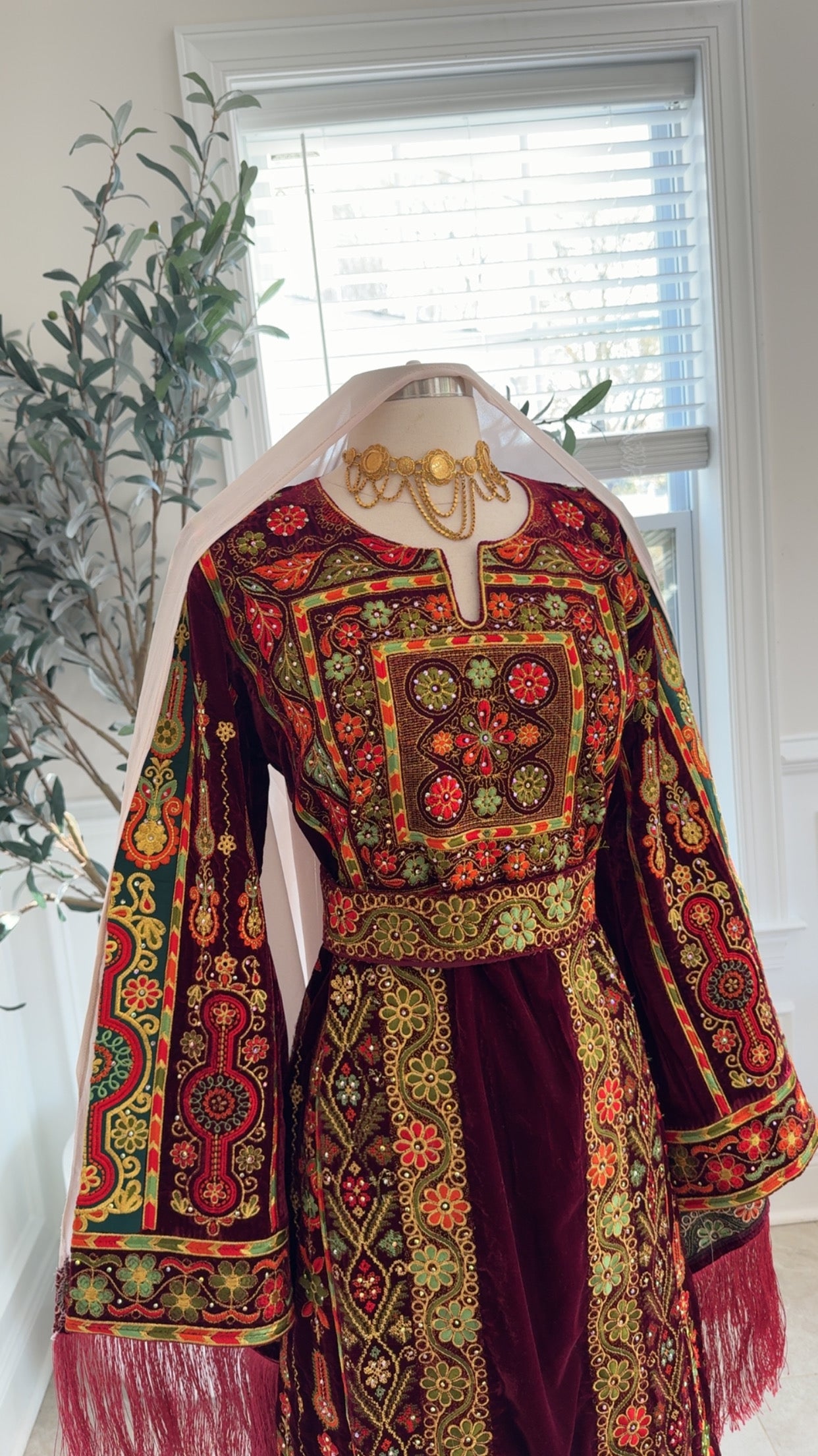New Maroon Velvet Malika Thobe