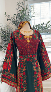 New Green Floral Sabayel Thobe