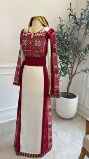 New Maroon Solid Majdlawi Thobe