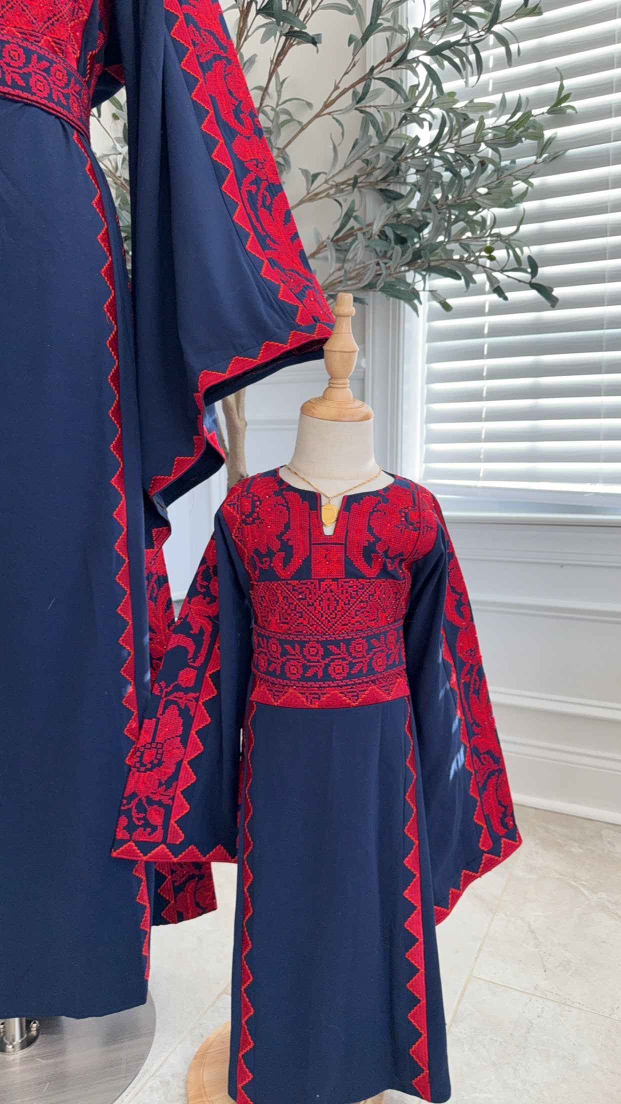 New Navy Blue Kids Tatreez Dress