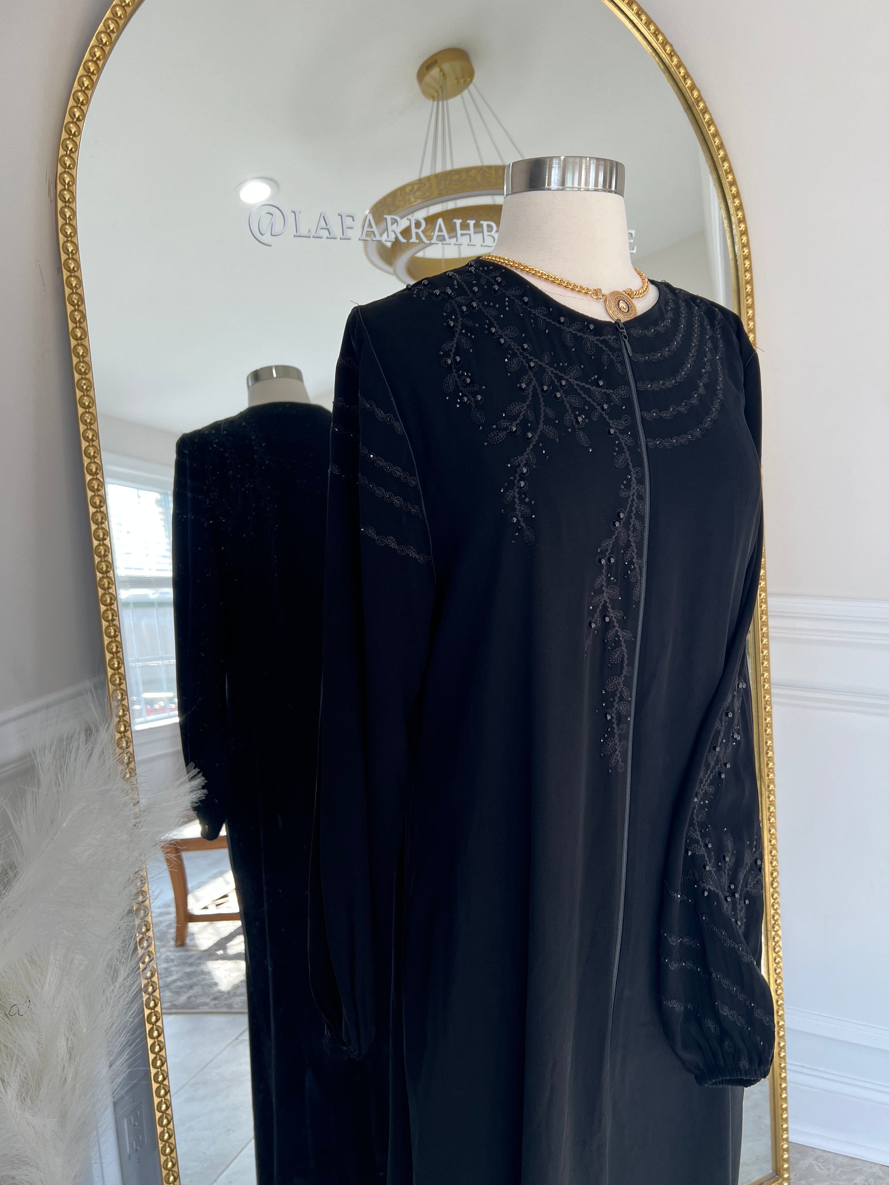 Black Embroidered Abaya