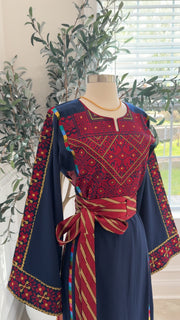 New Navy Falahi Tatreez Dress