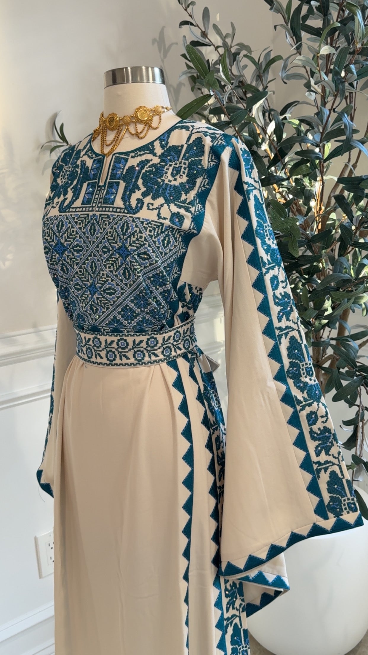 New Turquoise Tatreez Dress