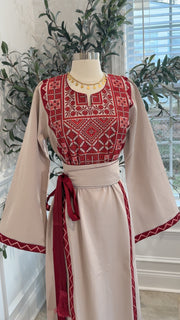 New Beige Simple Tatreez Dress