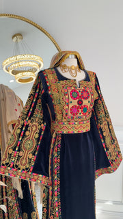 New Navy Velvet Kasab Thobe Sale