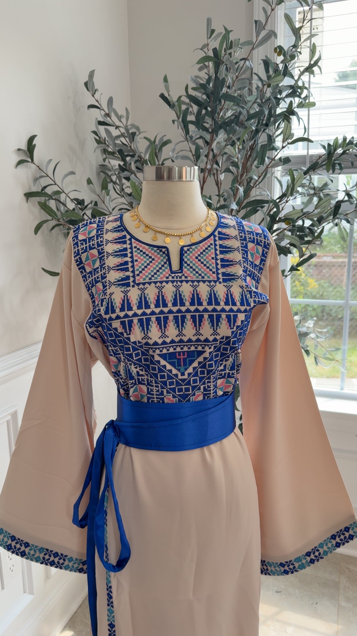 New Beige Falahi Tatreez dress