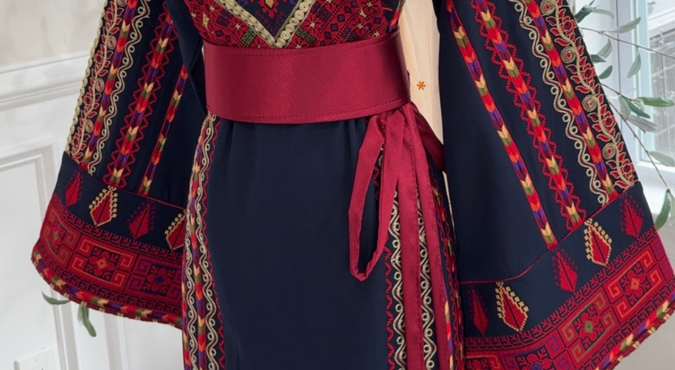 New Maroon Solid Kashmir Belt