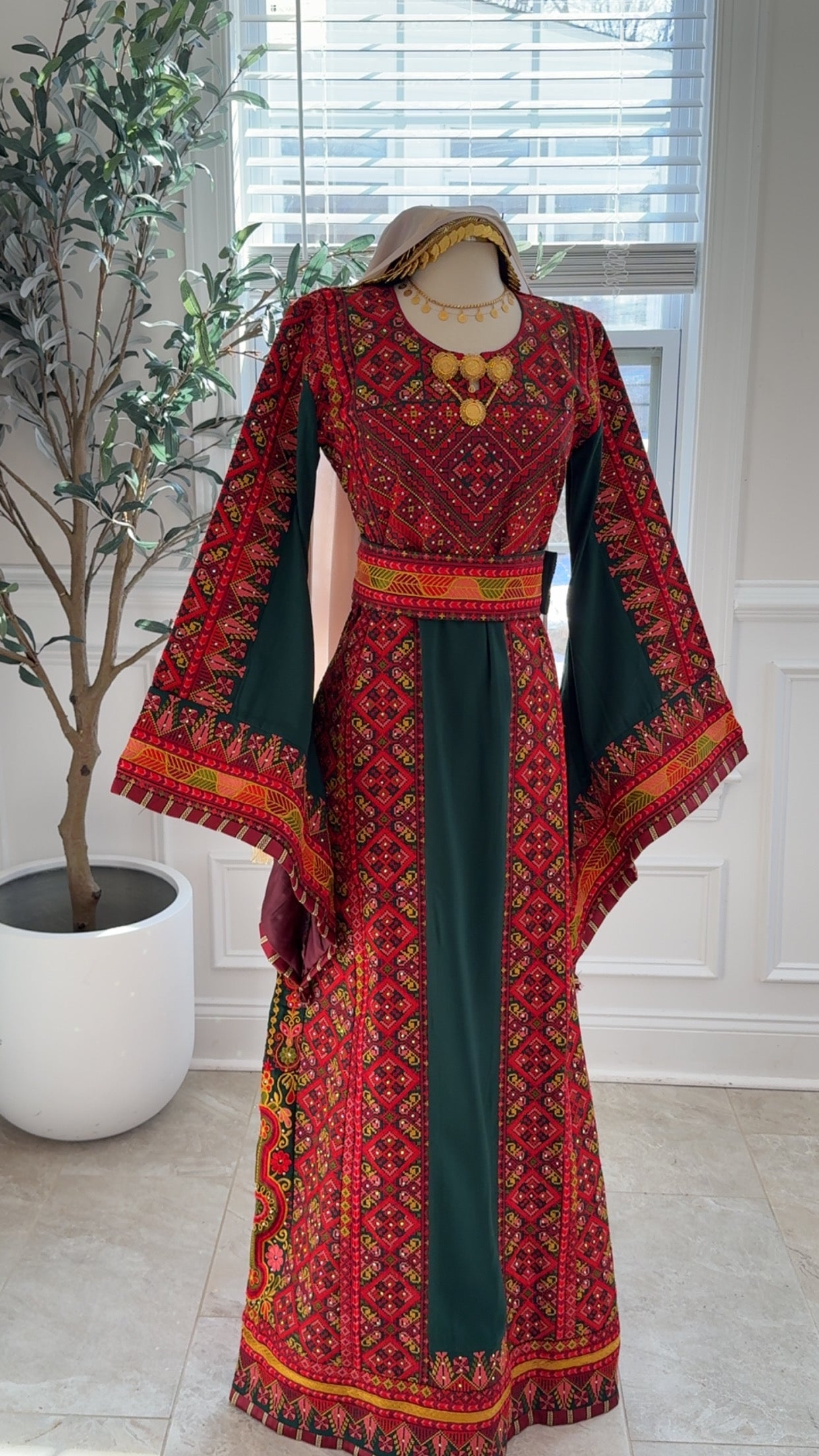 New Green Heavily embroidered Thobe