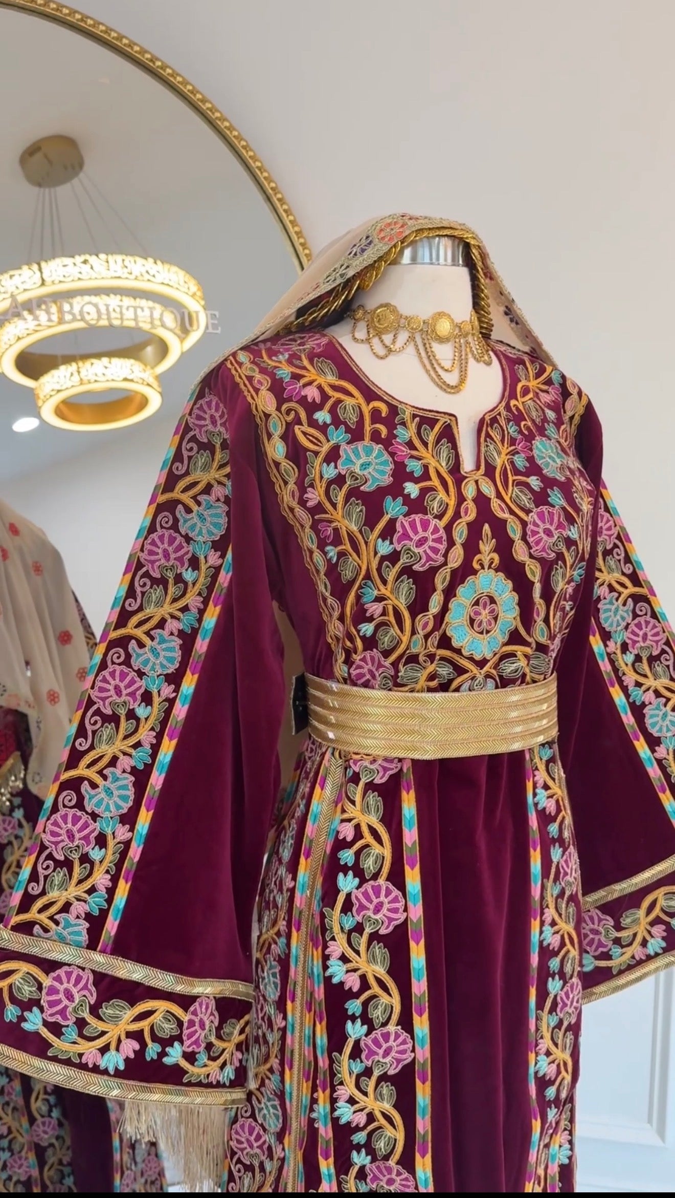 New Plum Velvet Sabayel Thobe