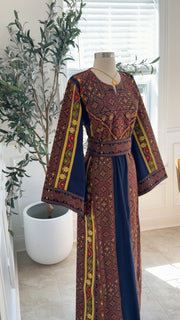 New Navy Simple Floral Thobe