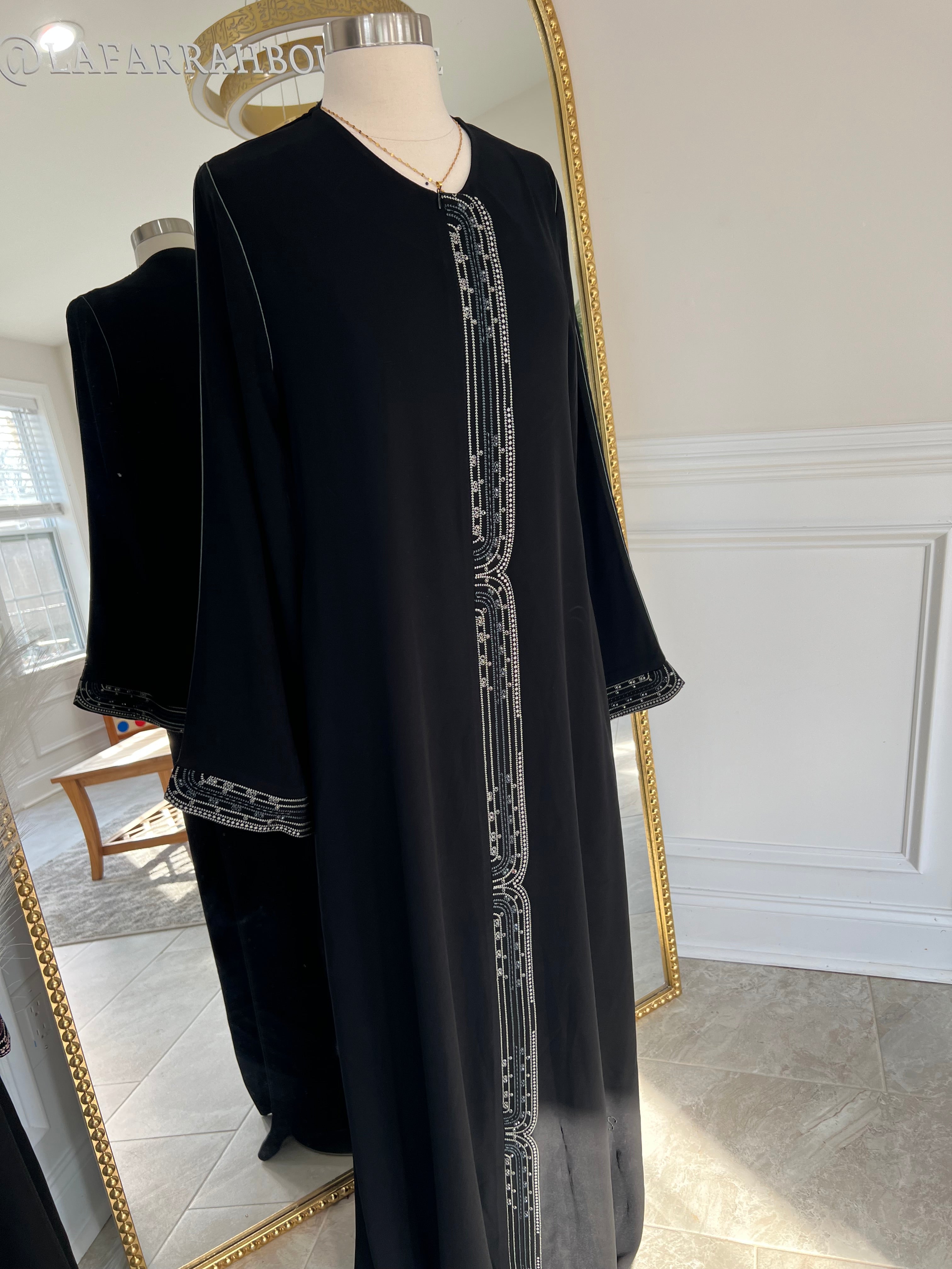 Silver embroidered Abaya