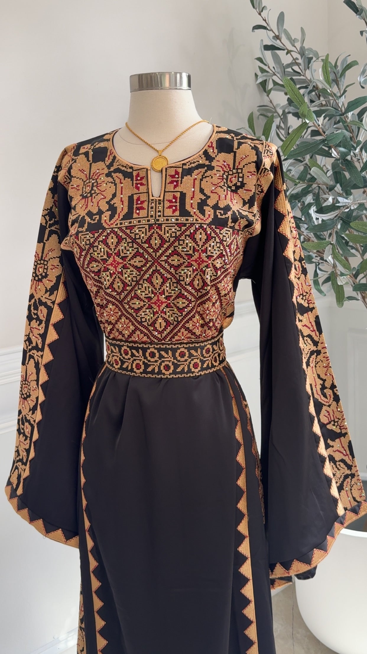 New Gold Tatreez Dress Preorder