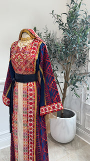 New Navy Floral Sabayel Thobe
