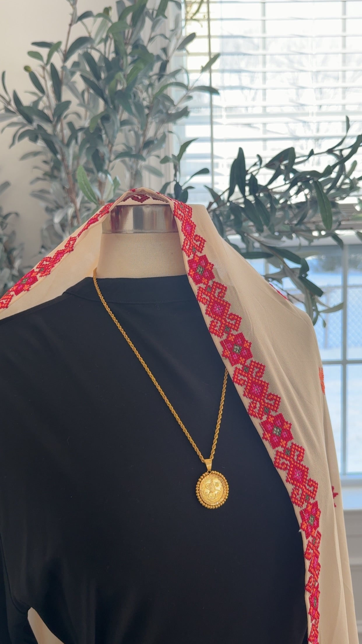 New Pink/ Red Tatreez Khirka