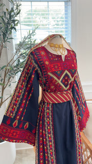 New Navy Blue Kasab Manajel Thobe