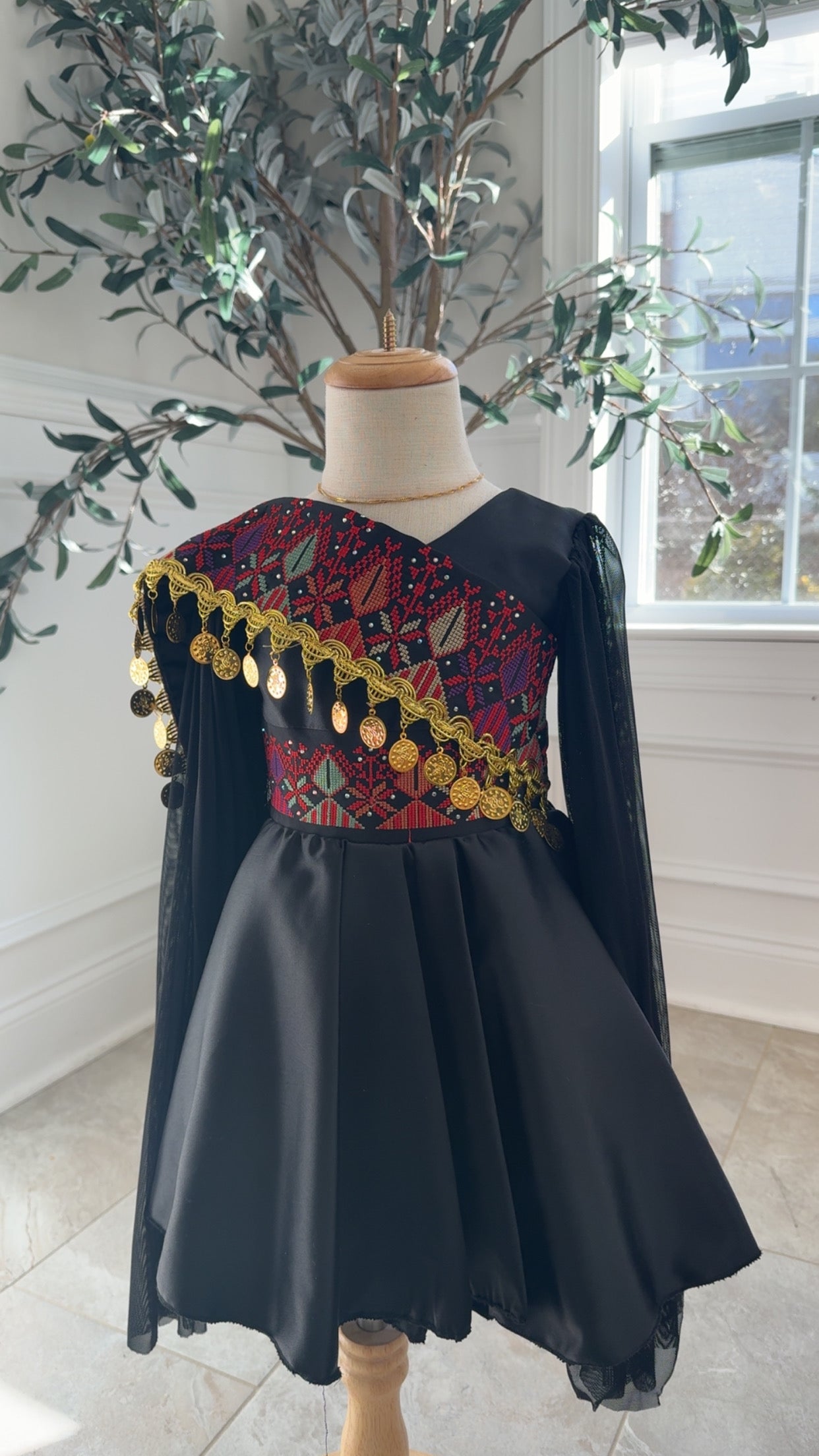 New Black kids Tatreez Dress