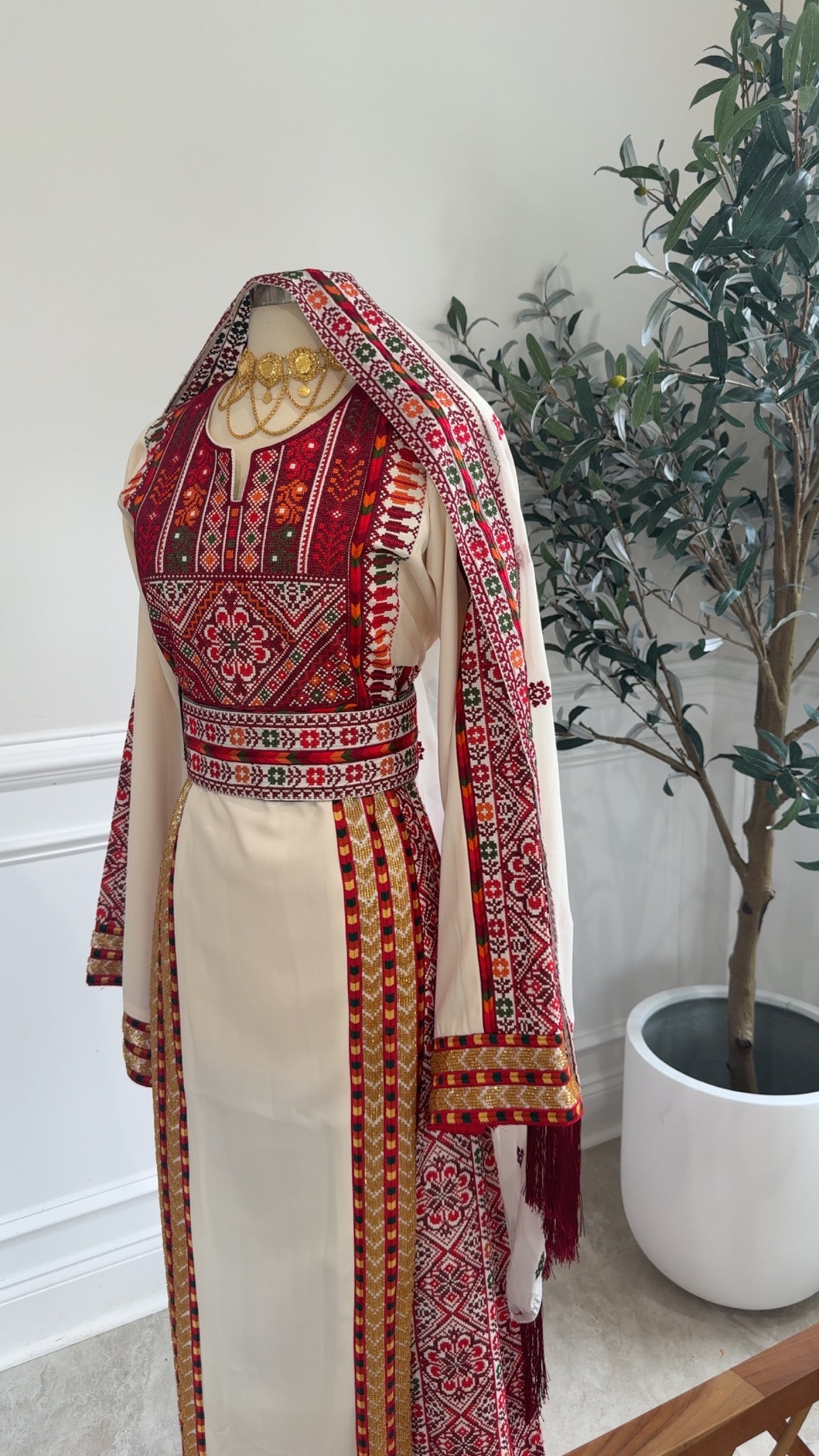 New Beige Floral Khirka / Scarf