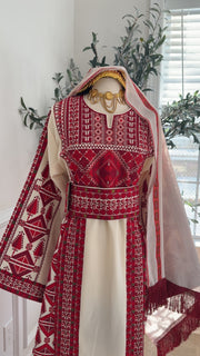 New Beige Embroidered Khirka / Scarf