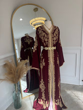 Load image into Gallery viewer, New Maroon with Gold Kaftan
