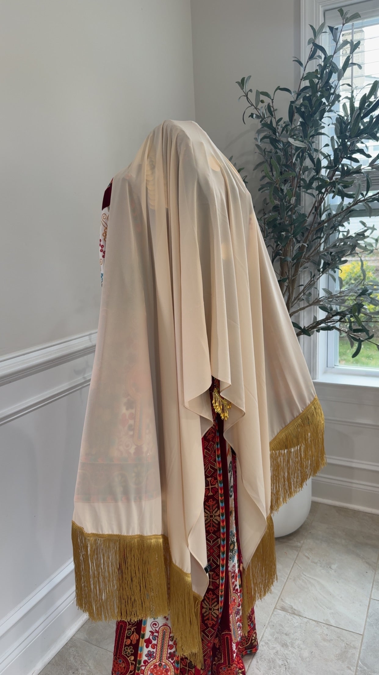 New Beige Khirka with Gold Hadab