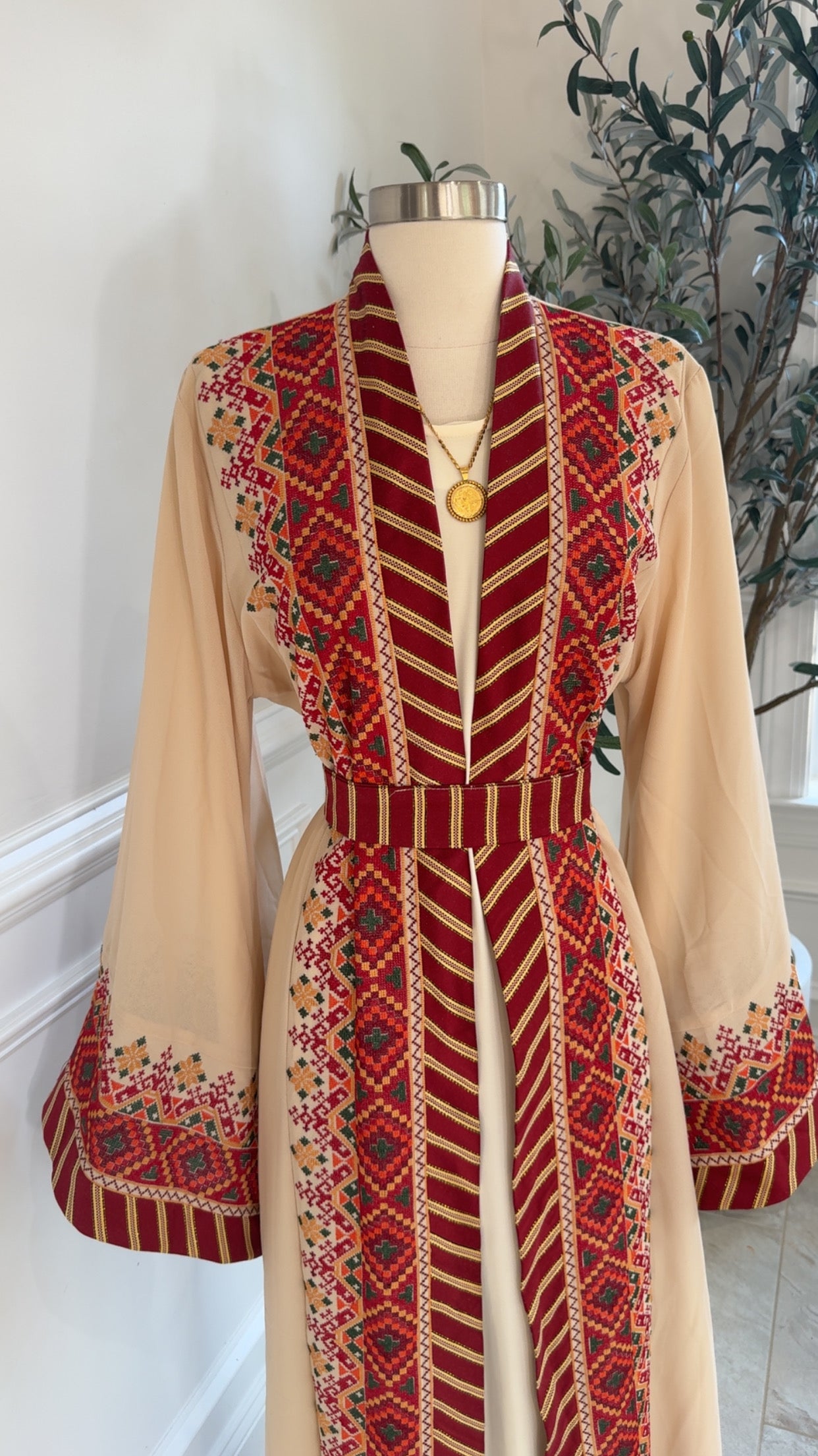 New Beige Kashmir Abaya