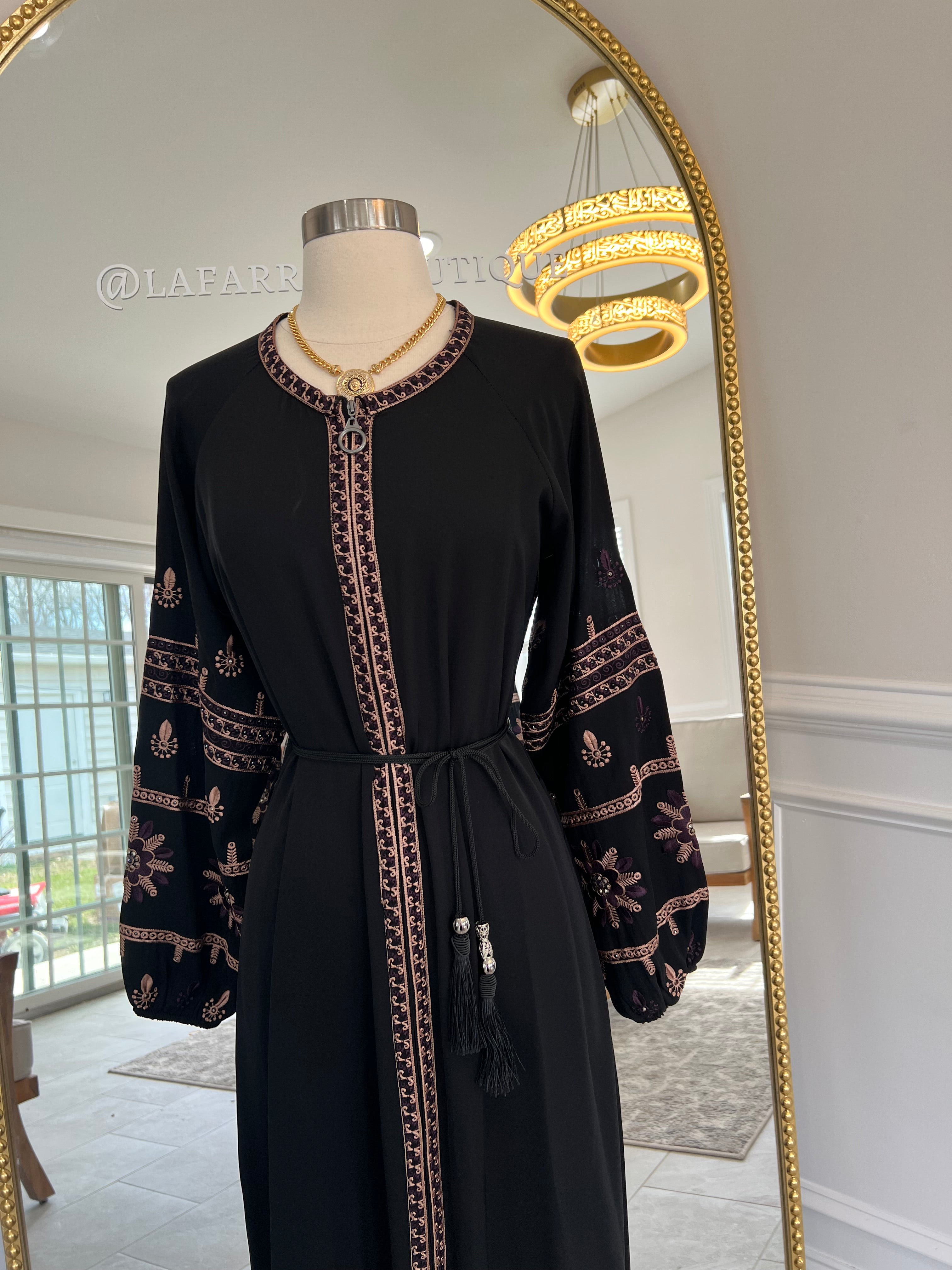 New Muave Embroidered Abaya