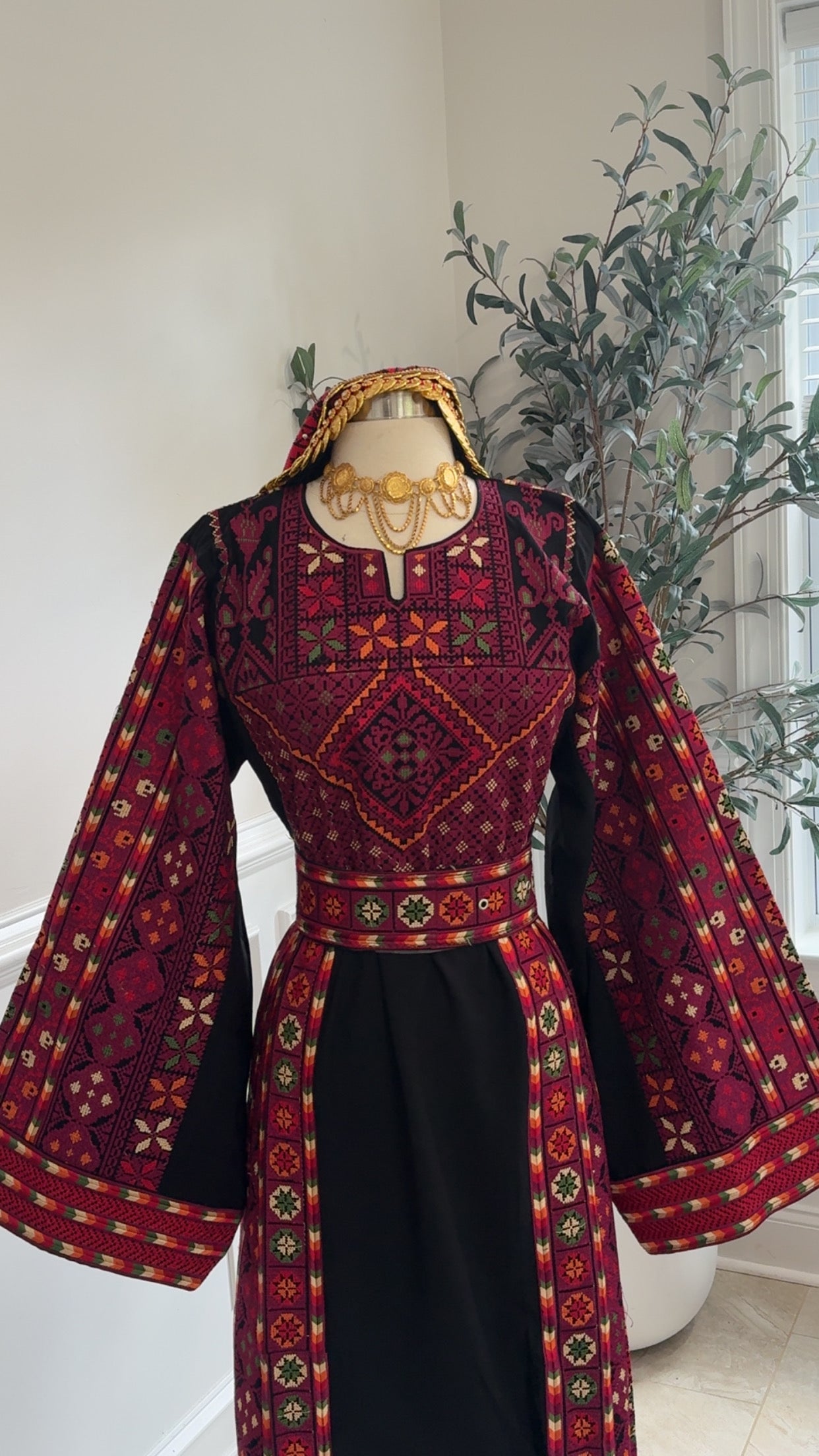 New Maroon Heavily embroidered Thobe