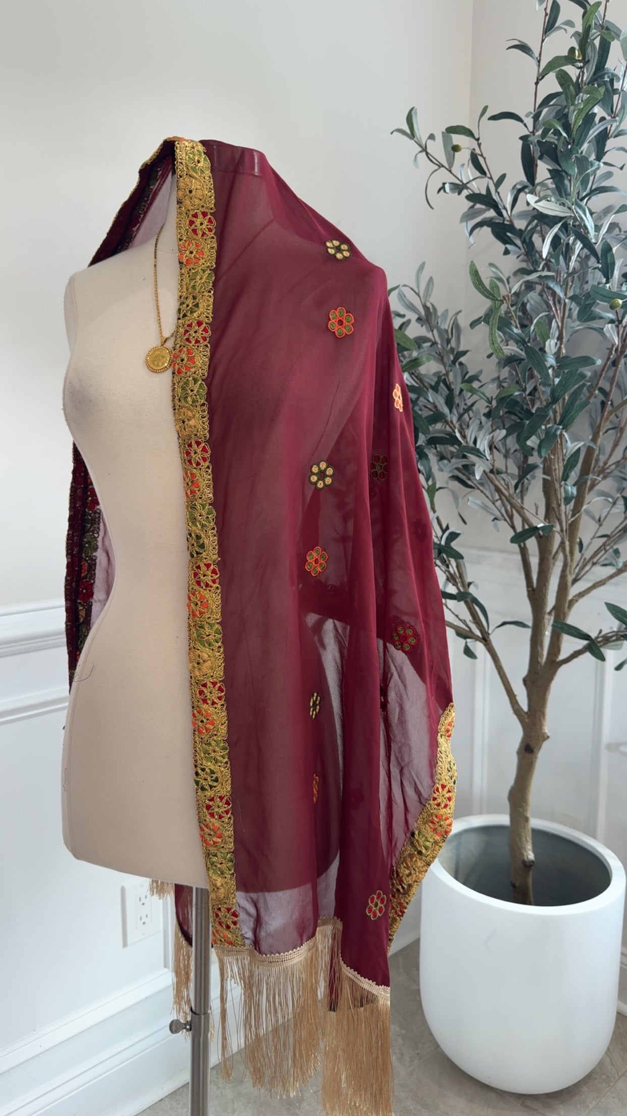 New Maroon Kasab embroidered Khirka